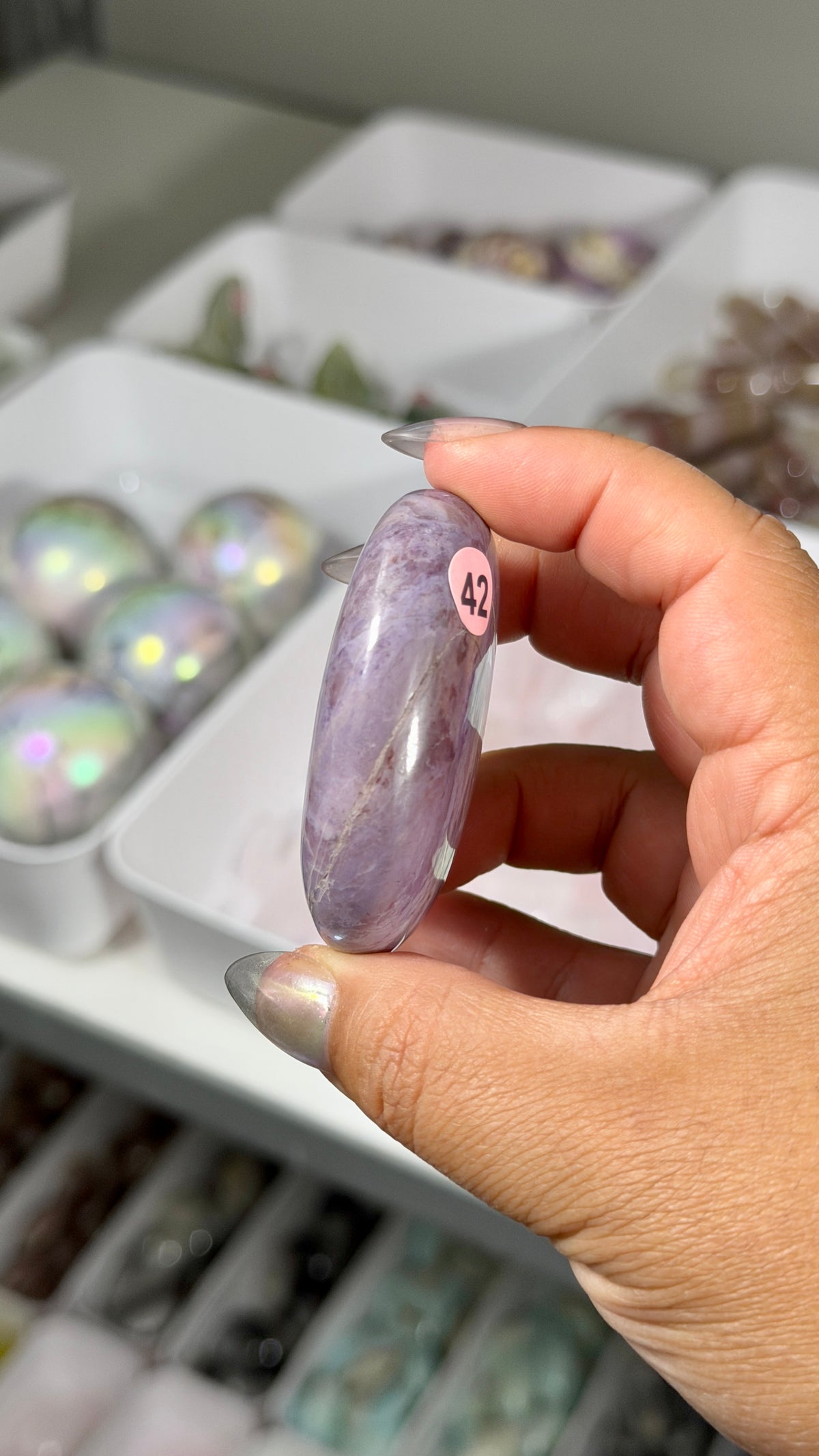 Gorgeous Lavender Jade Palm Stone from Turkey | Opt 42