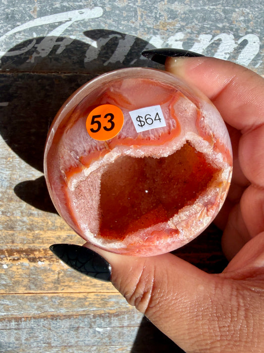 Gorgeous Druzy Carnelian Sphere | Opt 53