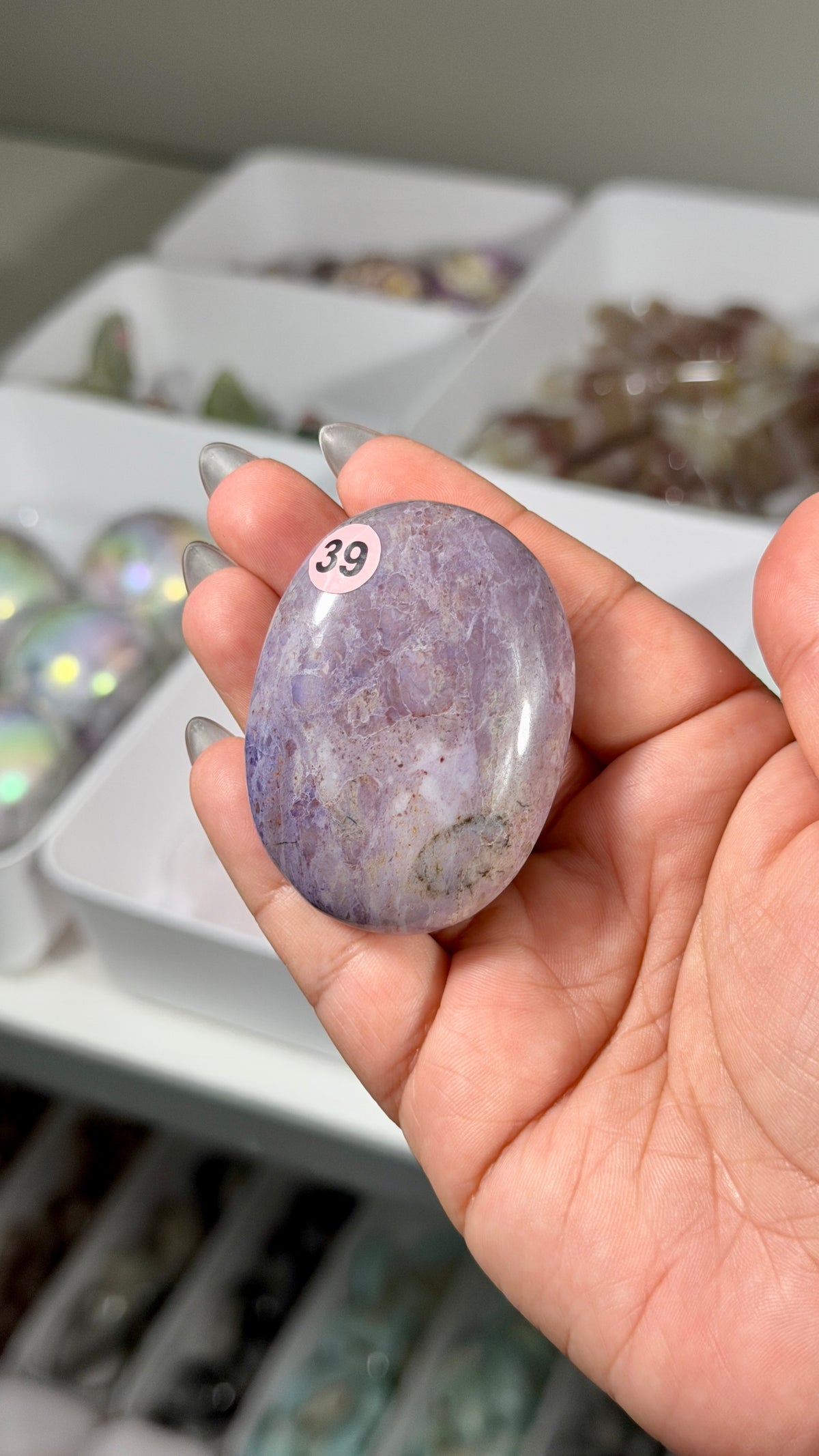 Gorgeous Lavender Jade Palm Stone from Turkey | Opt 39