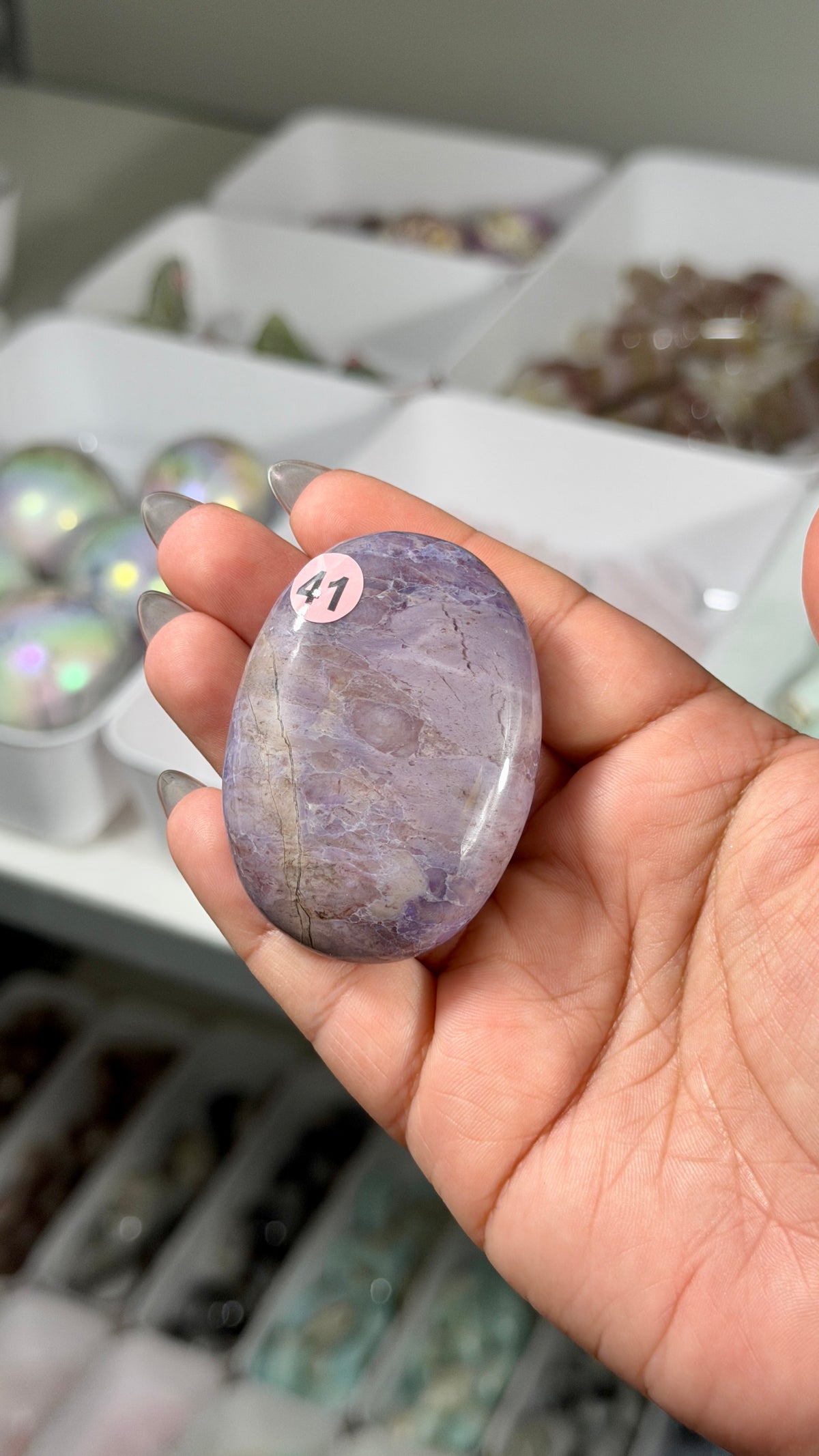 Gorgeous Lavender Jade Palm Stone from Turkey | Opt 41