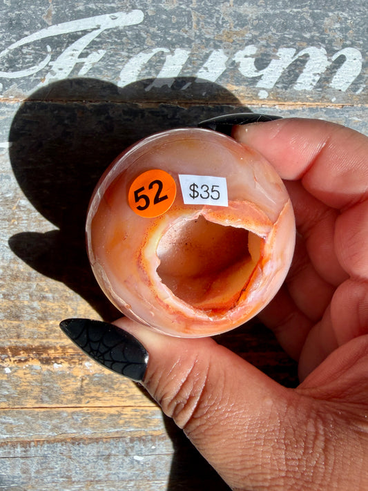 Gorgeous Druzy Carnelian Sphere | Opt 52