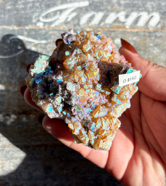 Gorgeous Aura Fluorite Cluster | Opt O