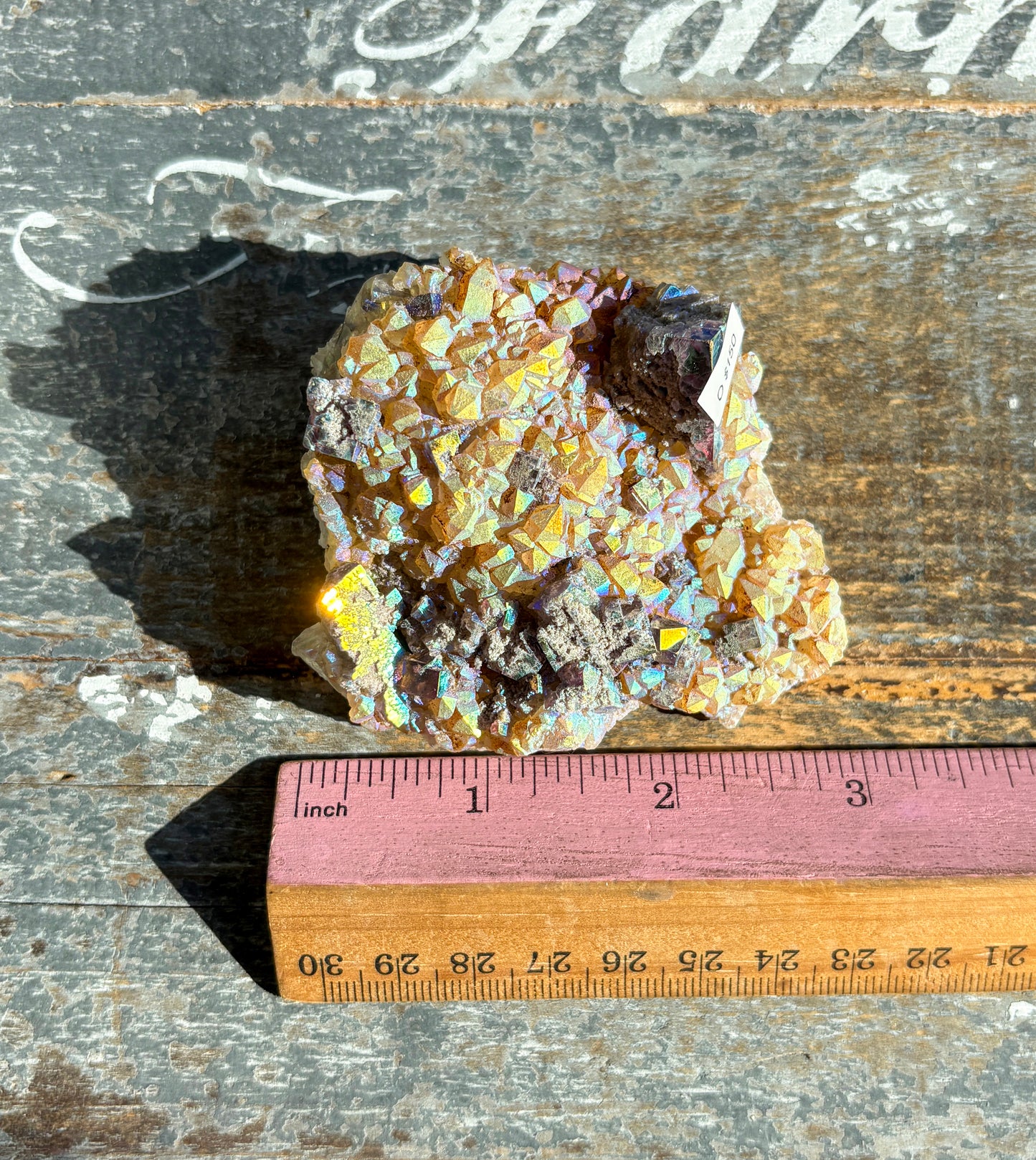 Gorgeous Aura Fluorite Cluster | Opt O