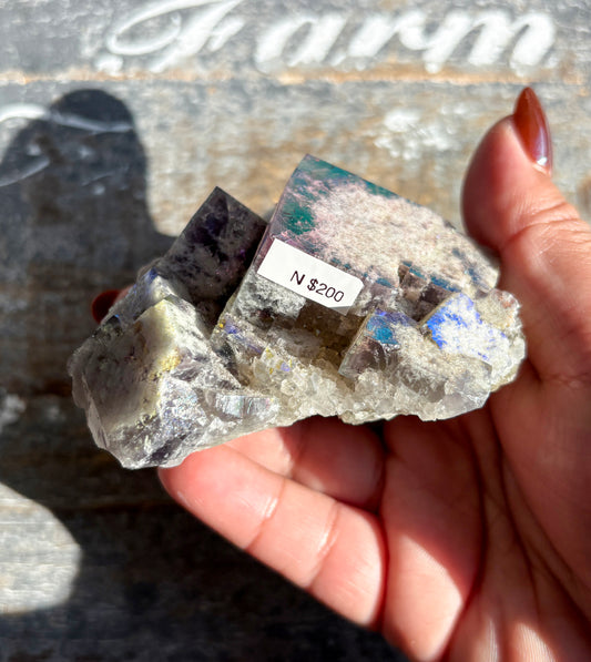 Gorgeous Aura Fluorite Cluster | Opt N