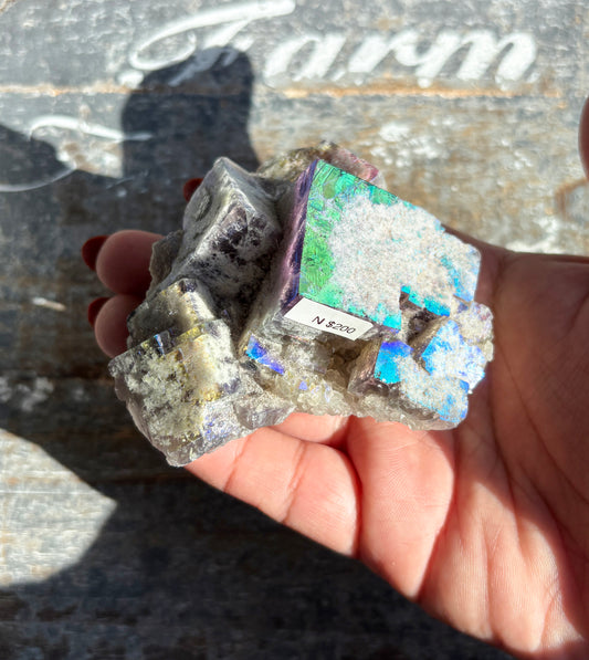 Gorgeous Aura Fluorite Cluster | Opt N