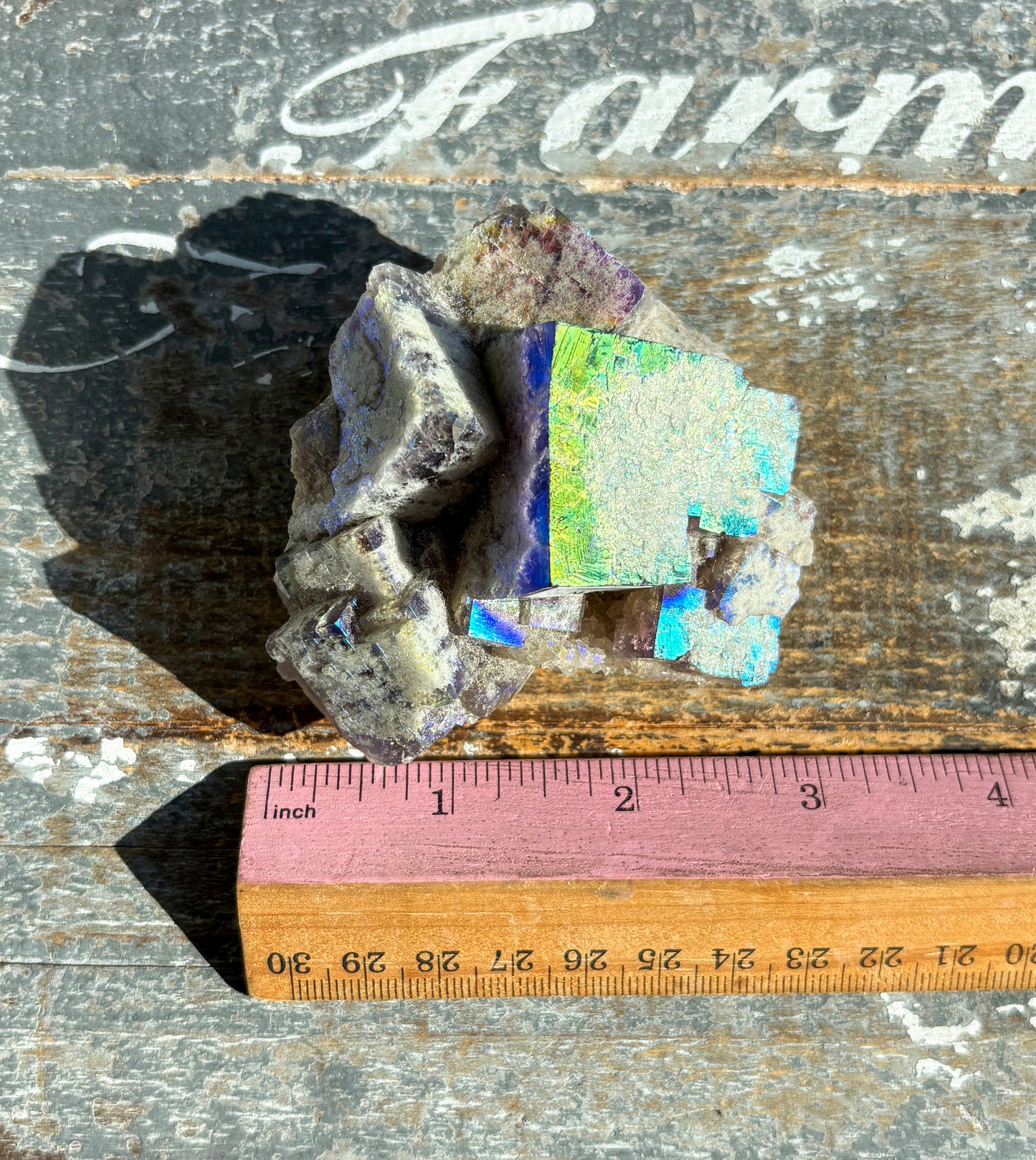 Gorgeous Aura Fluorite Cluster | Opt N