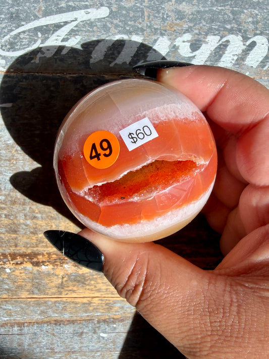 Gorgeous Druzy Carnelian Sphere | Opt 49