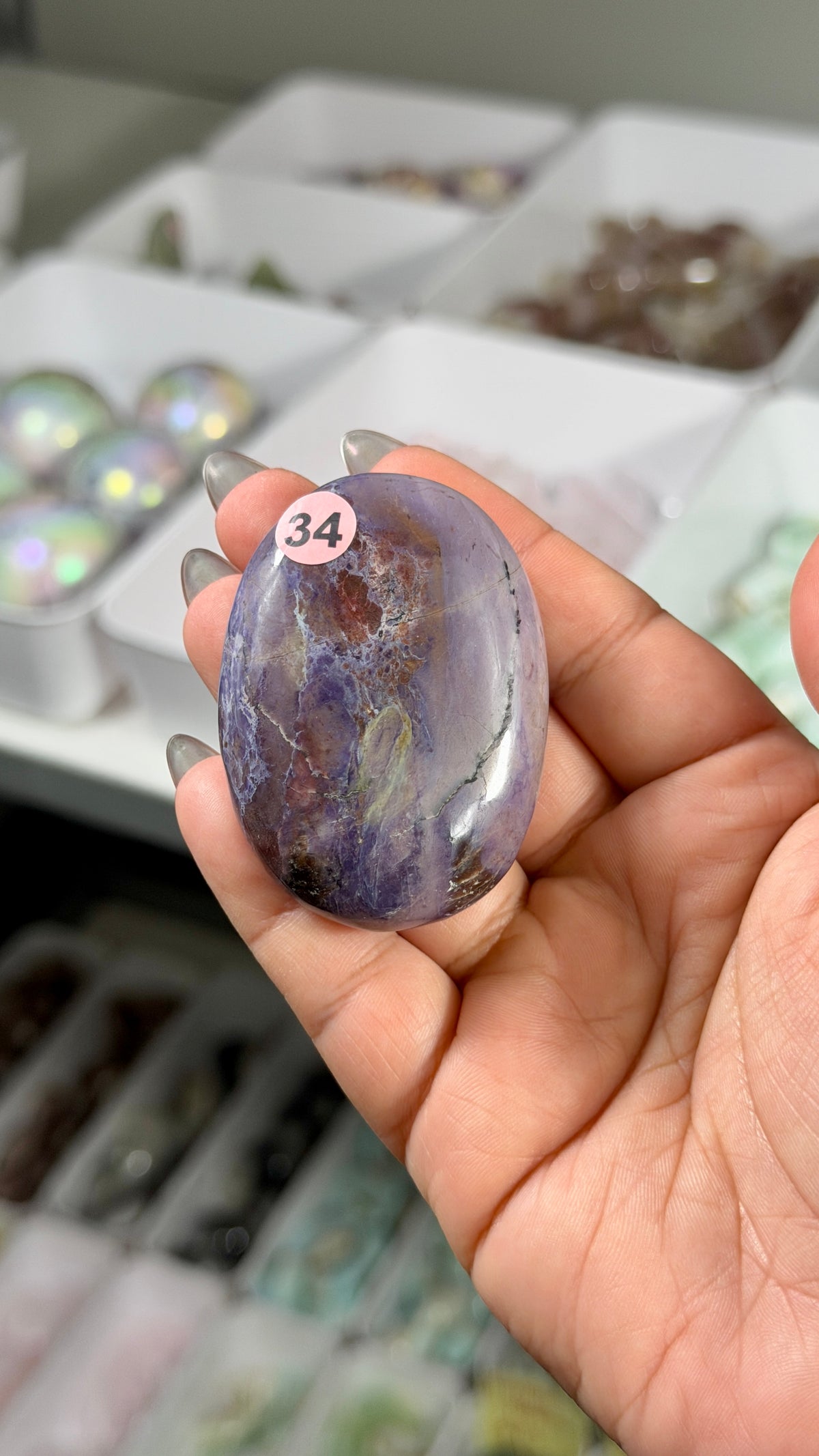 Gorgeous Lavender Jade Palm Stone from Turkey | Opt 34