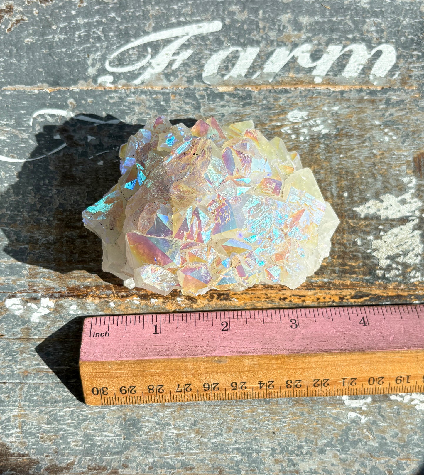 Gorgeous Aura Fluorite Cluster | Opt P