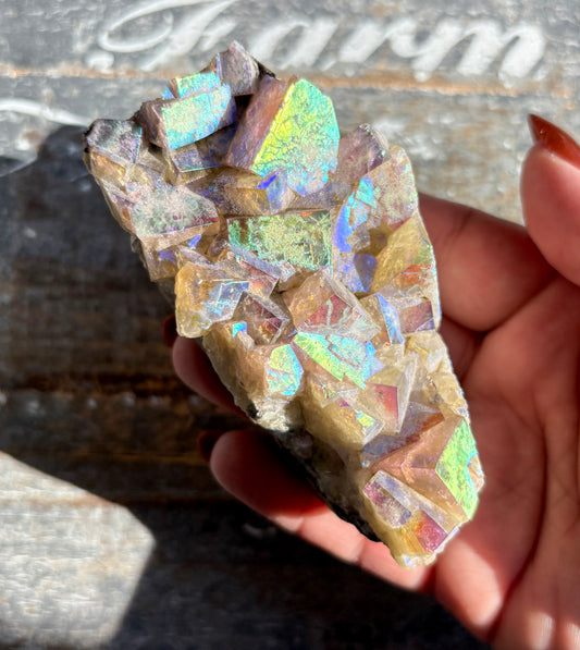 Gorgeous Aura Fluorite Cluster | Opt X