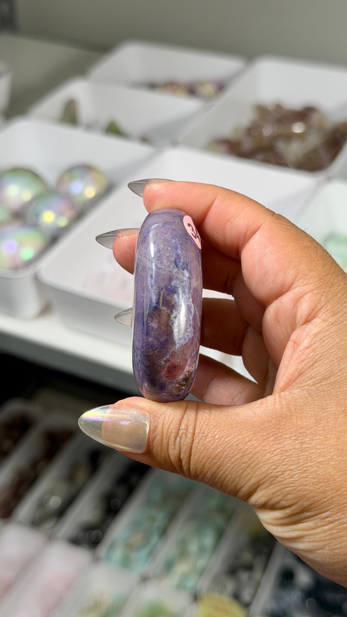 Gorgeous Lavender Jade Palm Stone from Turkey | Opt 34