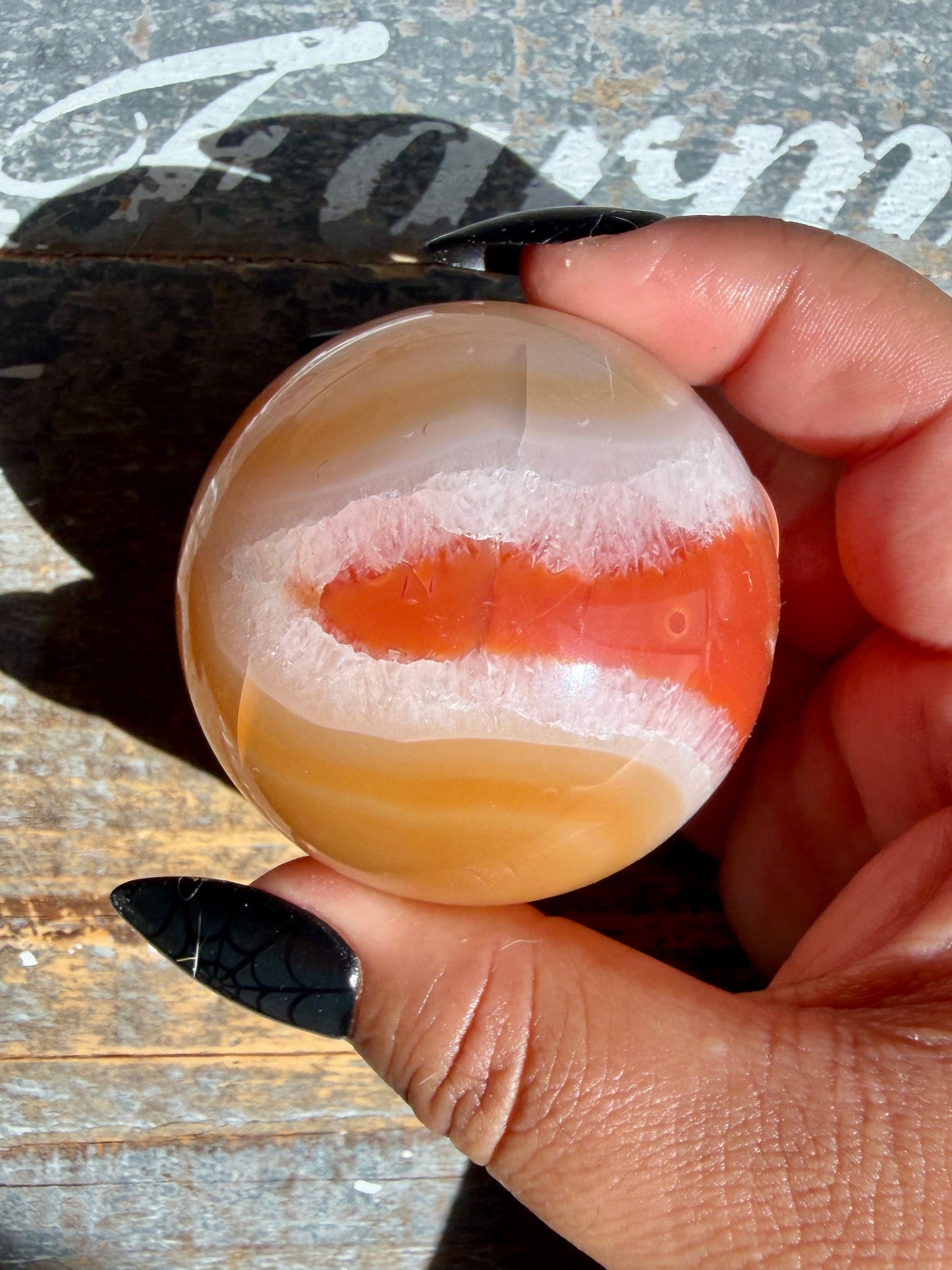 Gorgeous Druzy Carnelian Sphere | Opt 49