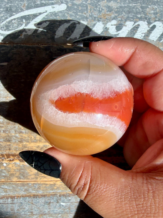 Gorgeous Druzy Carnelian Sphere | Opt 49