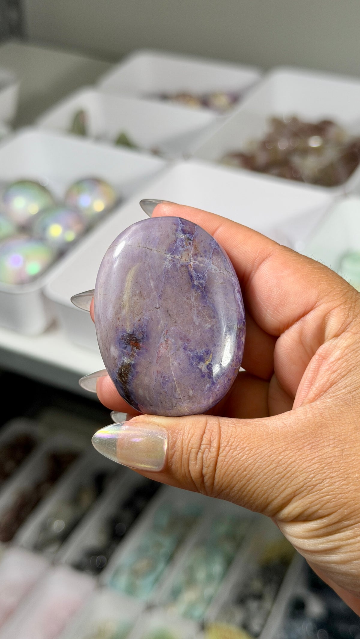 Gorgeous Lavender Jade Palm Stone from Turkey | Opt 34