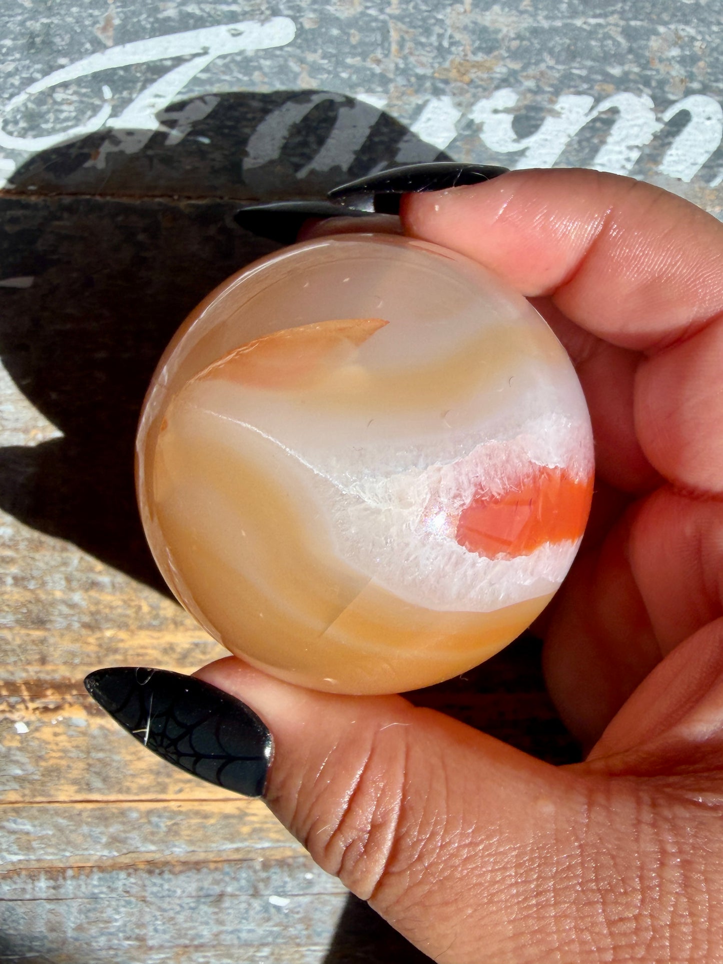 Gorgeous Druzy Carnelian Sphere | Opt 49