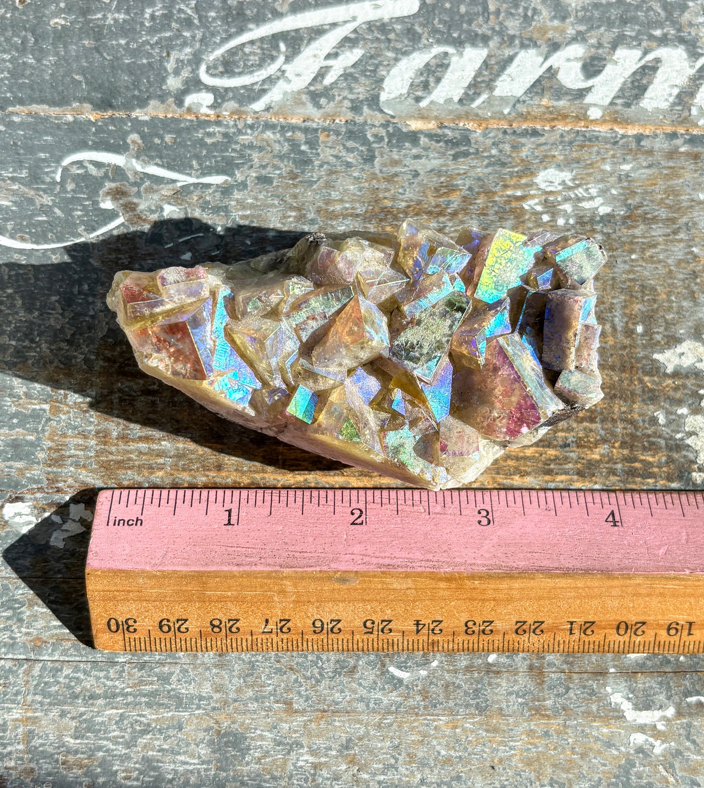 Gorgeous Aura Fluorite Cluster | Opt X