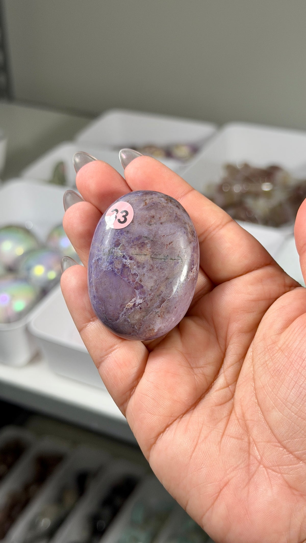 Gorgeous Lavender Jade Palm Stone from Turkey | Opt 33
