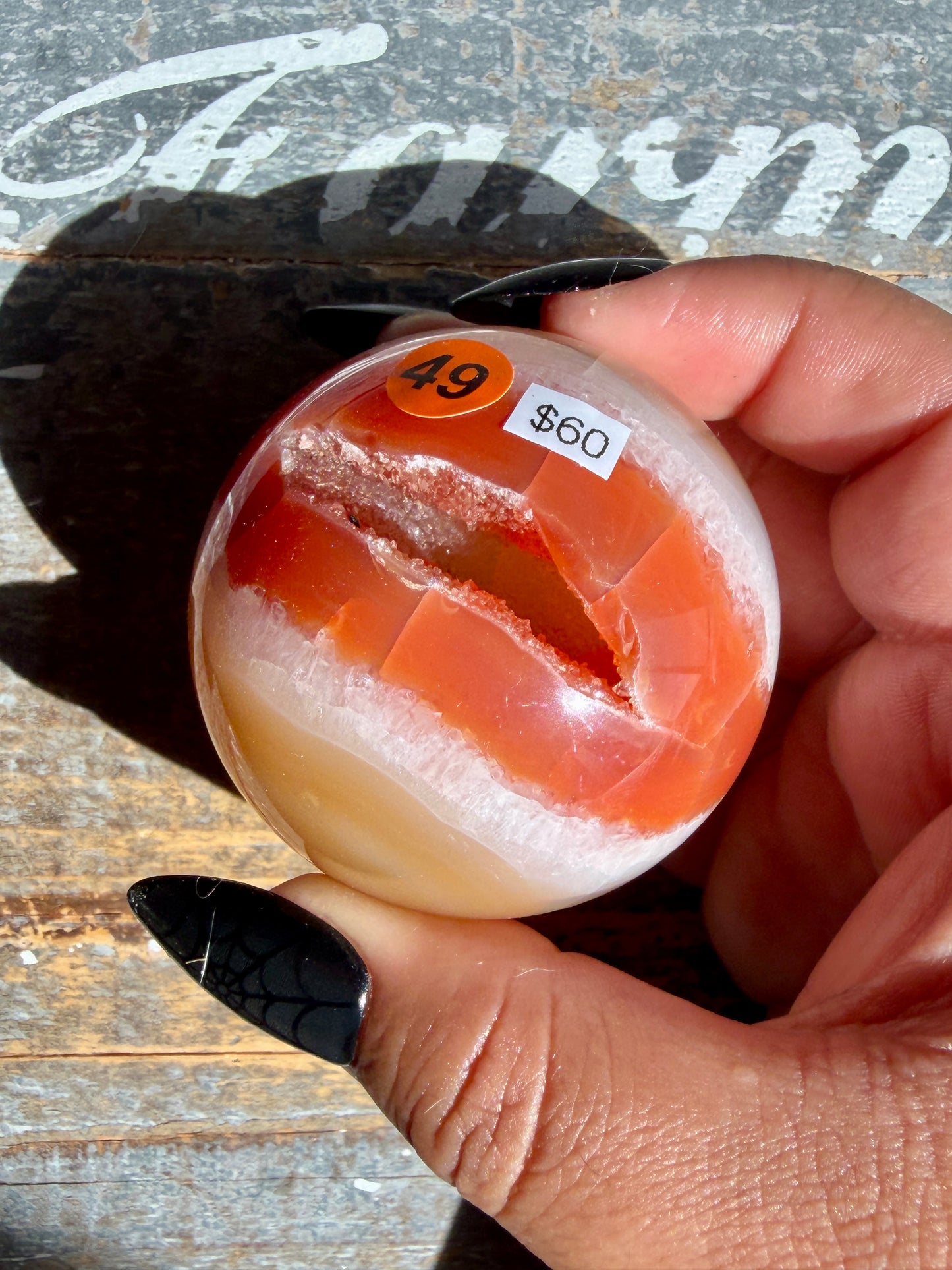 Gorgeous Druzy Carnelian Sphere | Opt 49