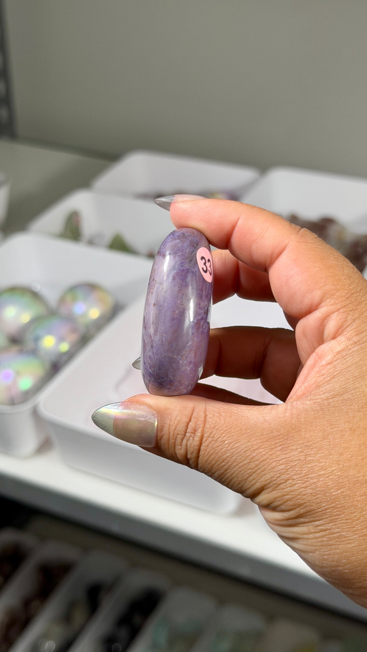 Gorgeous Lavender Jade Palm Stone from Turkey | Opt 33