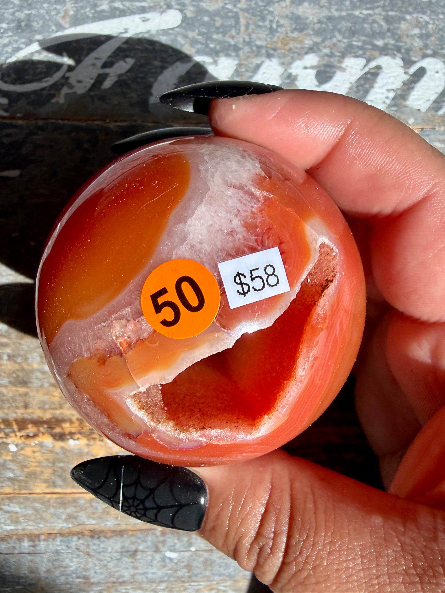 Gorgeous Druzy Carnelian Sphere | Opt 50