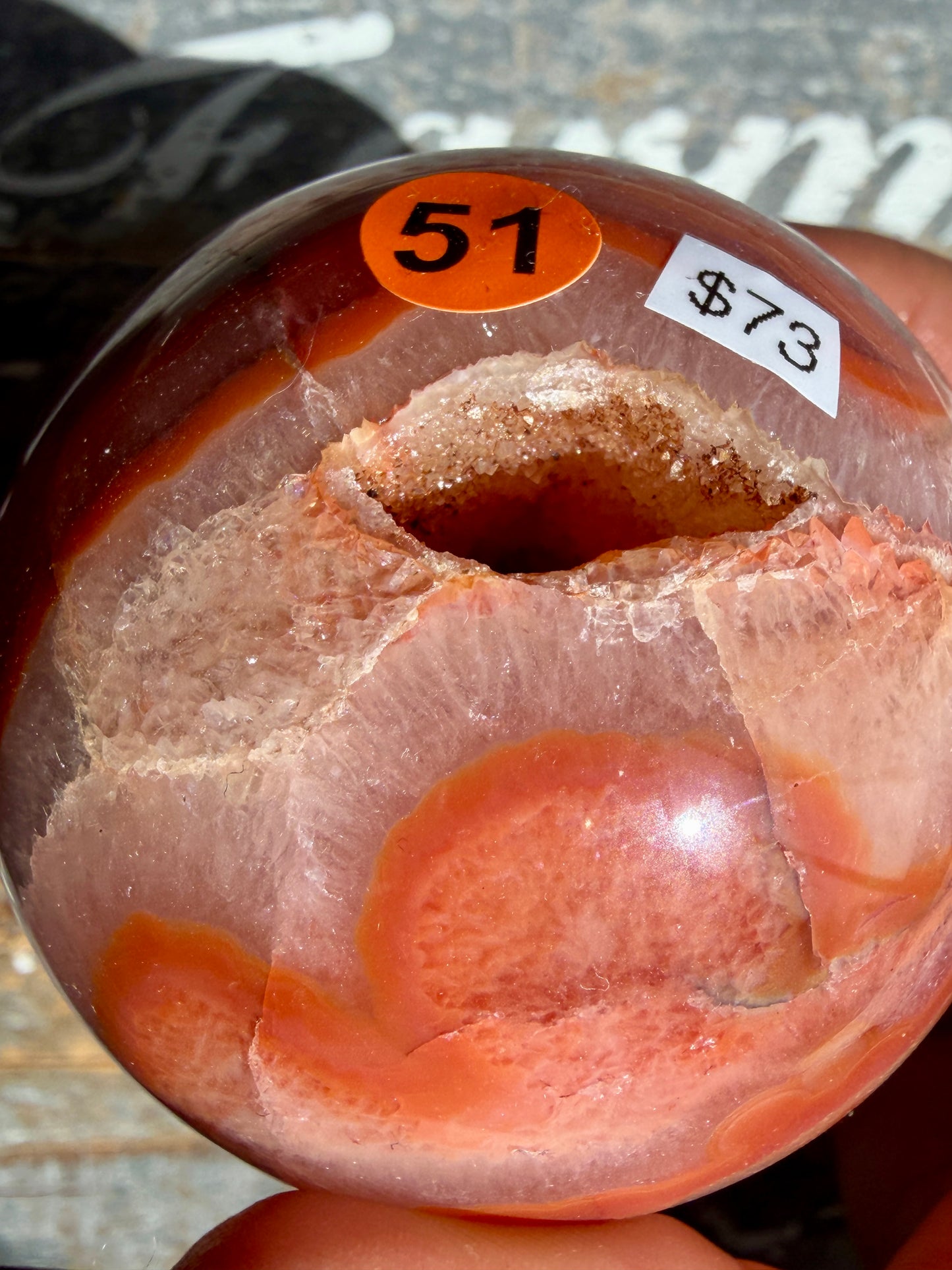 Gorgeous Druzy Carnelian Sphere | Opt 51