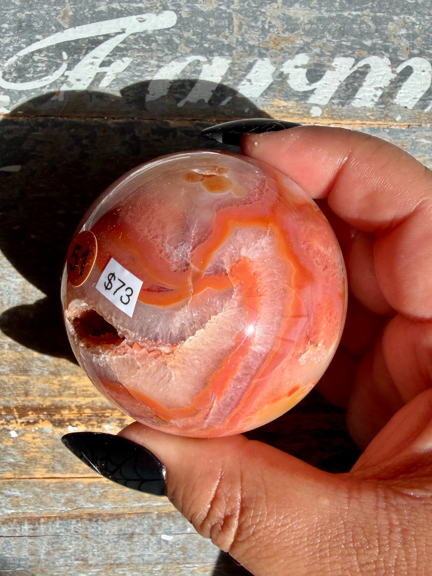 Gorgeous Druzy Carnelian Sphere | Opt 51