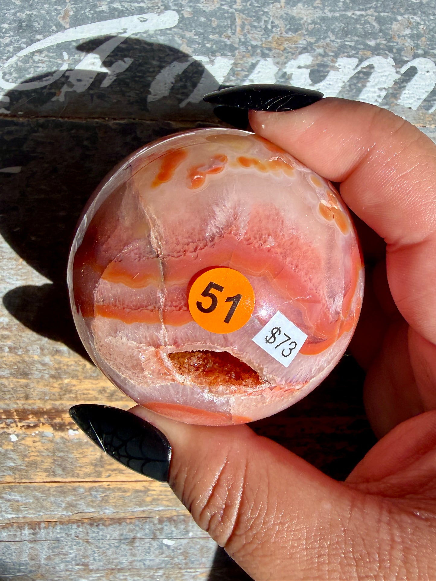Gorgeous Druzy Carnelian Sphere | Opt 51