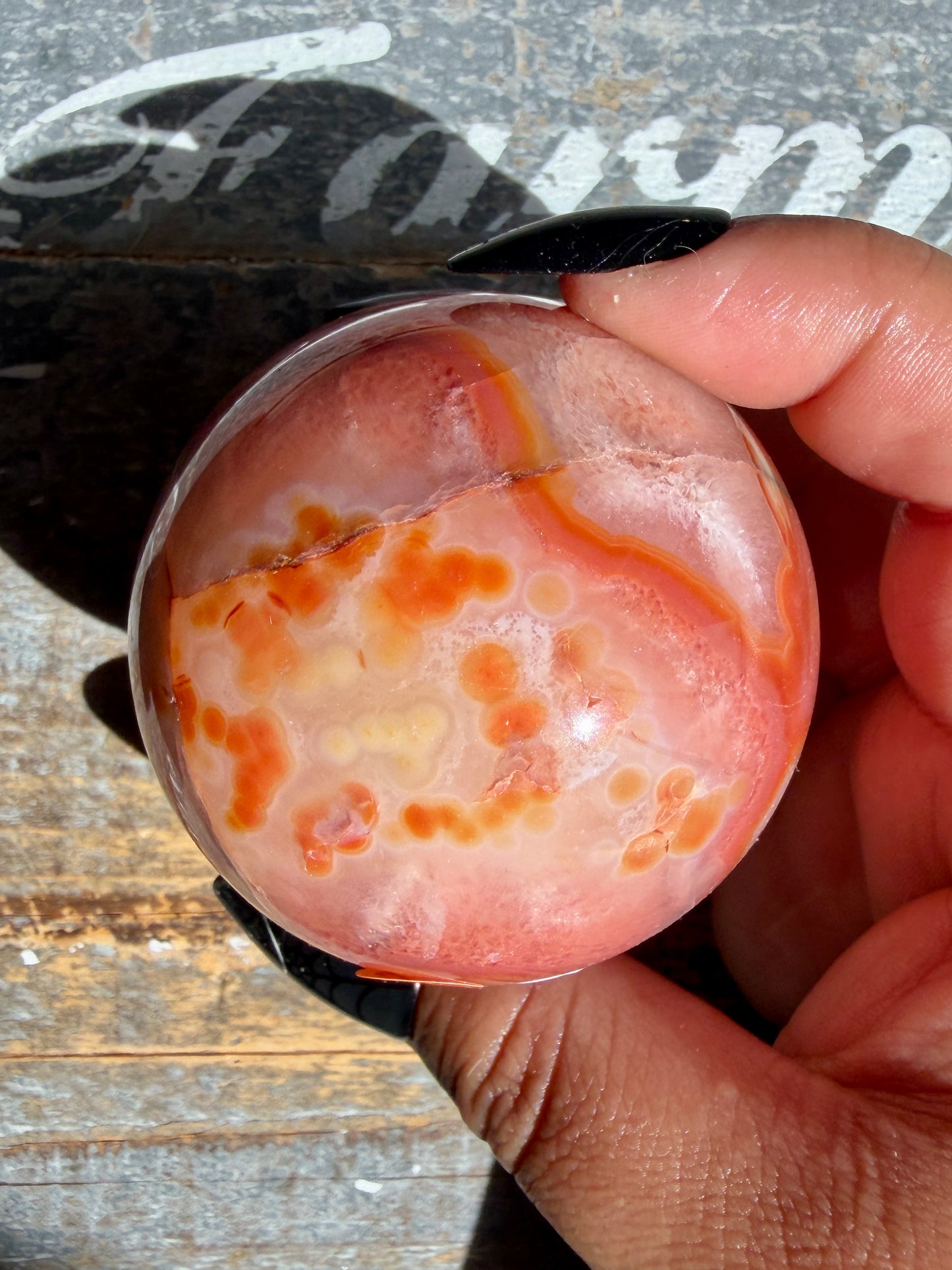 Gorgeous Druzy Carnelian Sphere | Opt 51