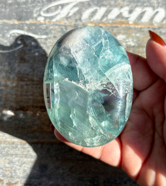 Gorgeous Fluorite Large Palm Stone from Mexico | Opt B