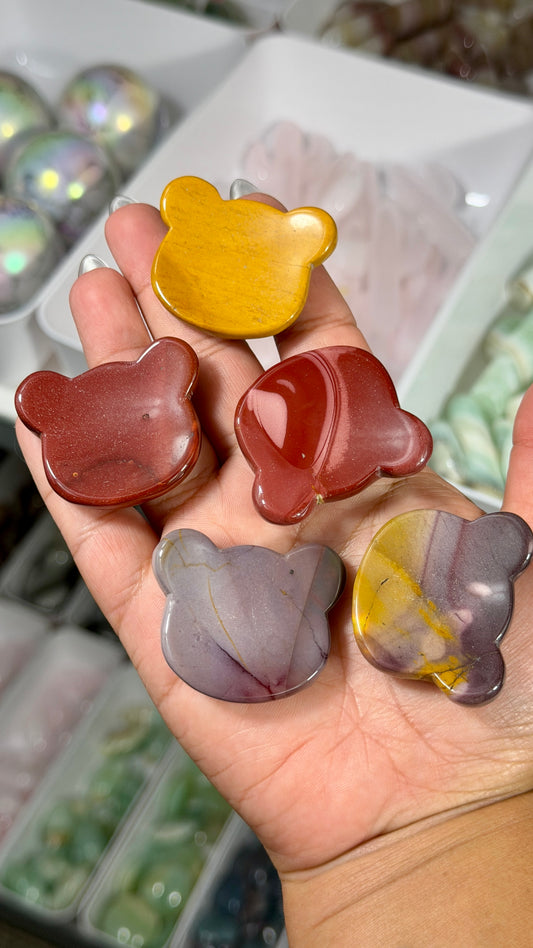 One (1) Mookaite Bear Head Worry Stone | Intuitively Chosen