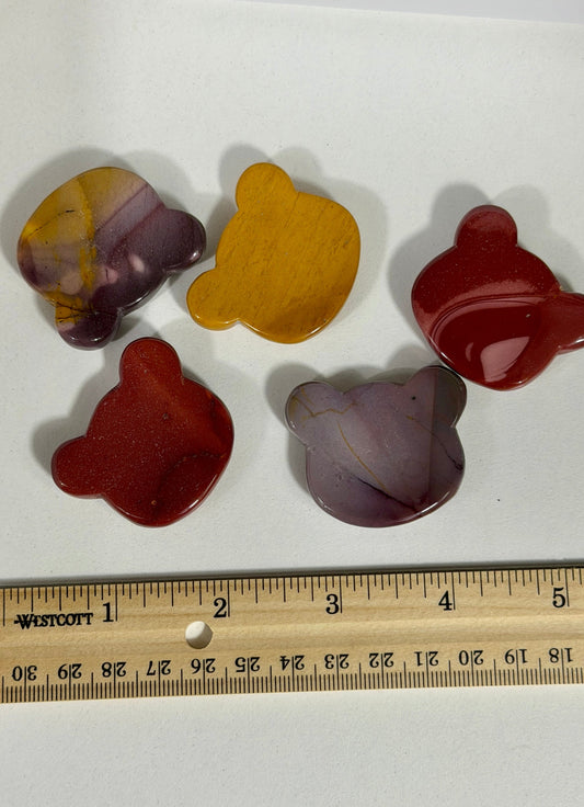 One (1) Mookaite Bear Head Worry Stone | Intuitively Chosen