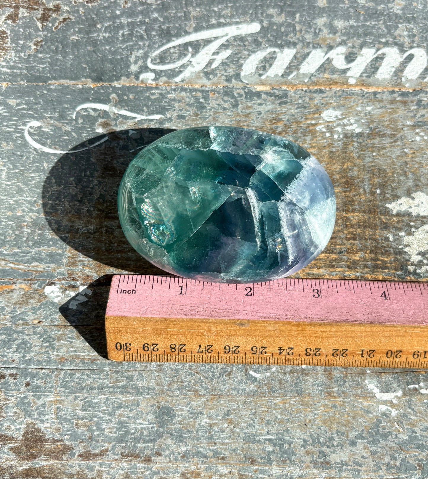 Gorgeous Fluorite Large Palm Stone from Mexico | Opt C