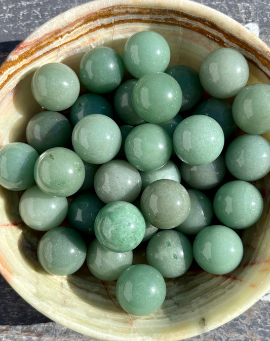 One (1) Green Aventurine Mini Sphere | 22mm