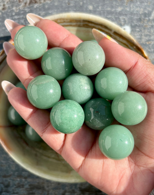 One (1) Green Aventurine Mini Sphere | 22mm