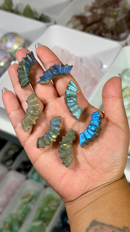 One (1) Labradorite Mini Bat | Intuitively Chosen