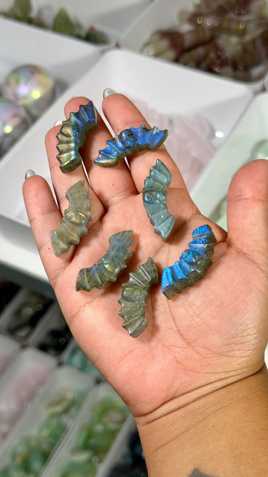 One (1) Labradorite Mini Bat | Intuitively Chosen