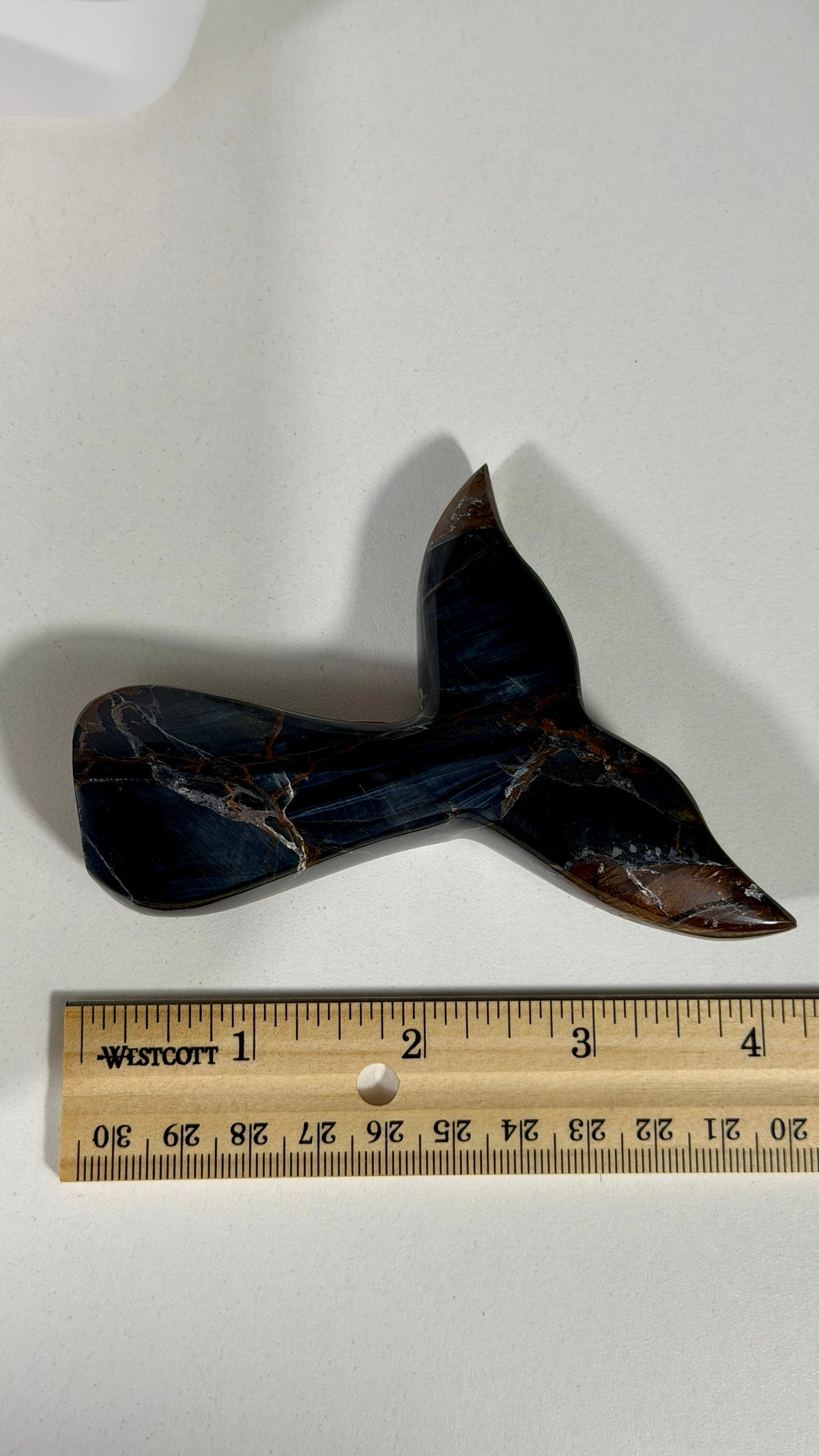Gorgeous Blue Tigers Eye Whale Tail | Carved in India | Opt 52