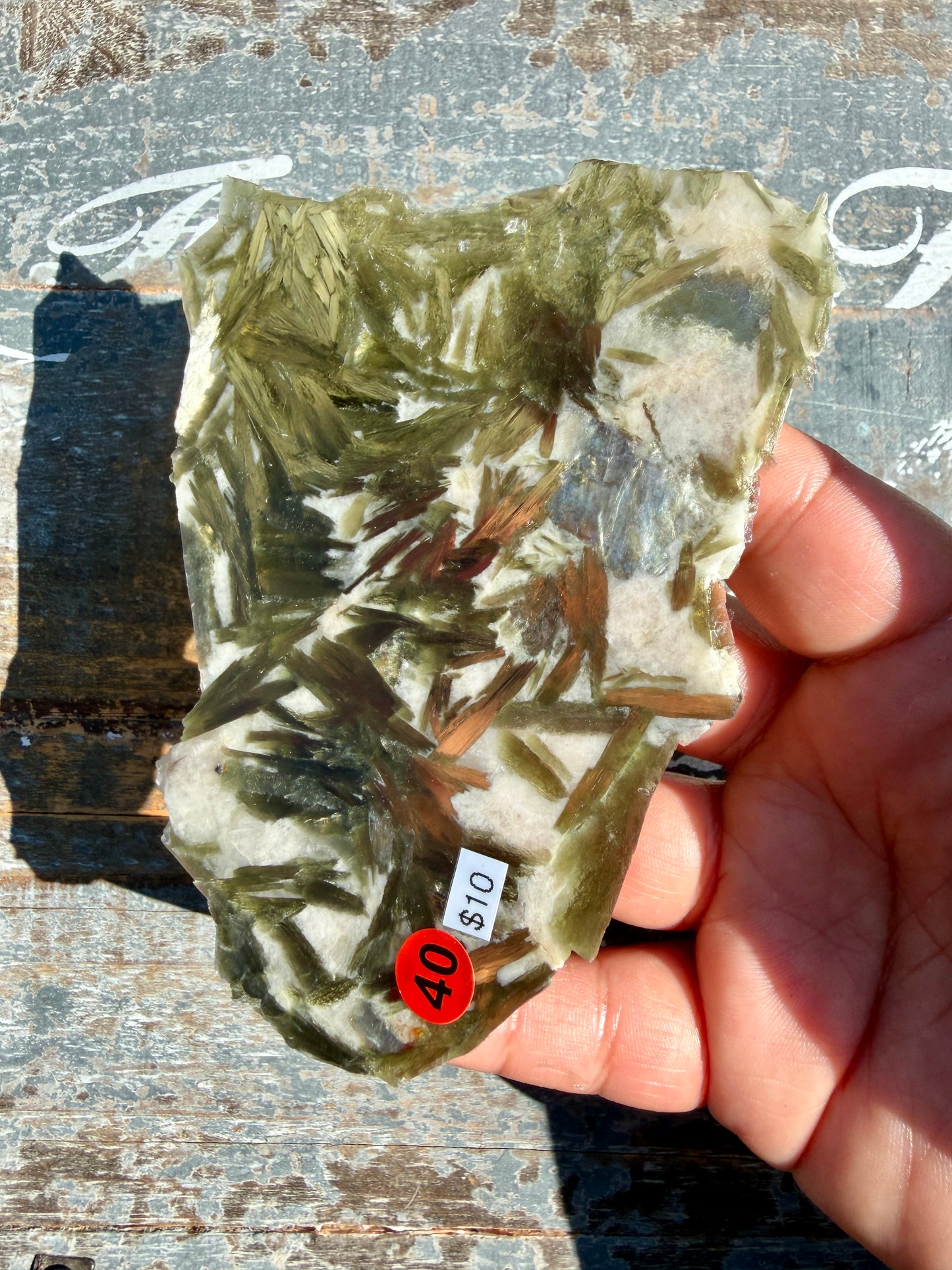 Gorgeous Green Tourmaline with Lepidolite Garnet Slab | Opt 40