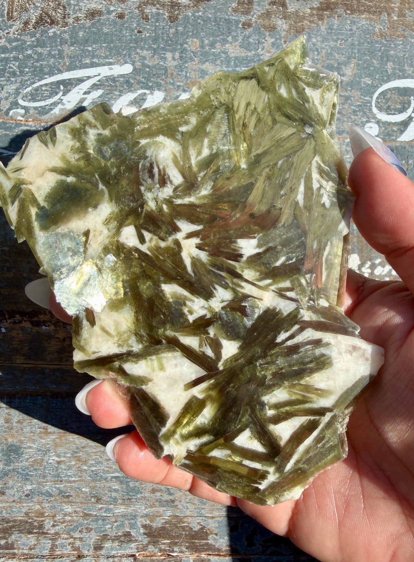 Gorgeous Green Tourmaline with Lepidolite Garnet Slab | Opt 40