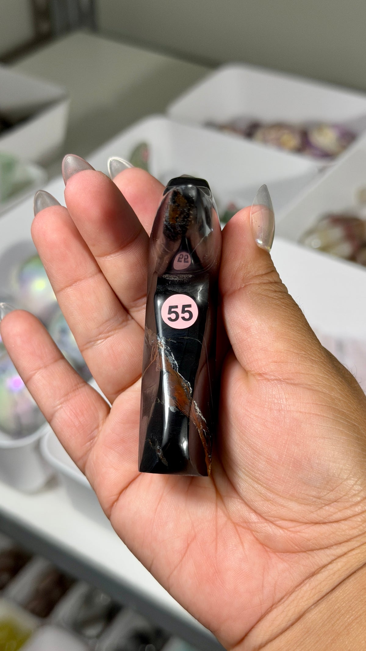 Gorgeous Blue Tigers Eye Whale Tail | Carved in India | Opt 55