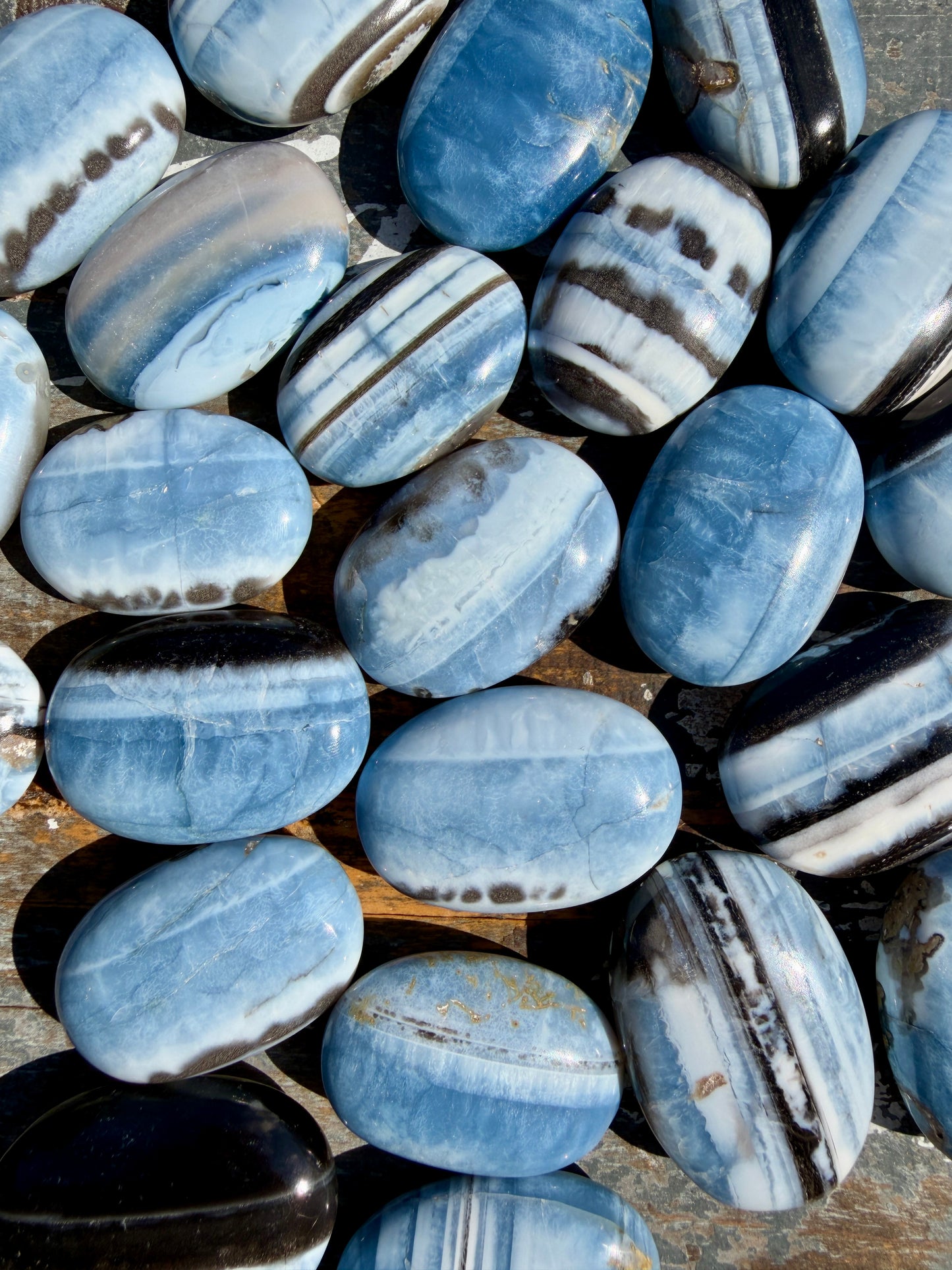 One (1) Blue Opal Palm Stone | Intuitively Chosen
