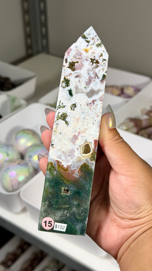 Gorgeous Sea Jasper Tower *Denver Gem Show Find | Madagascar | Opt 15