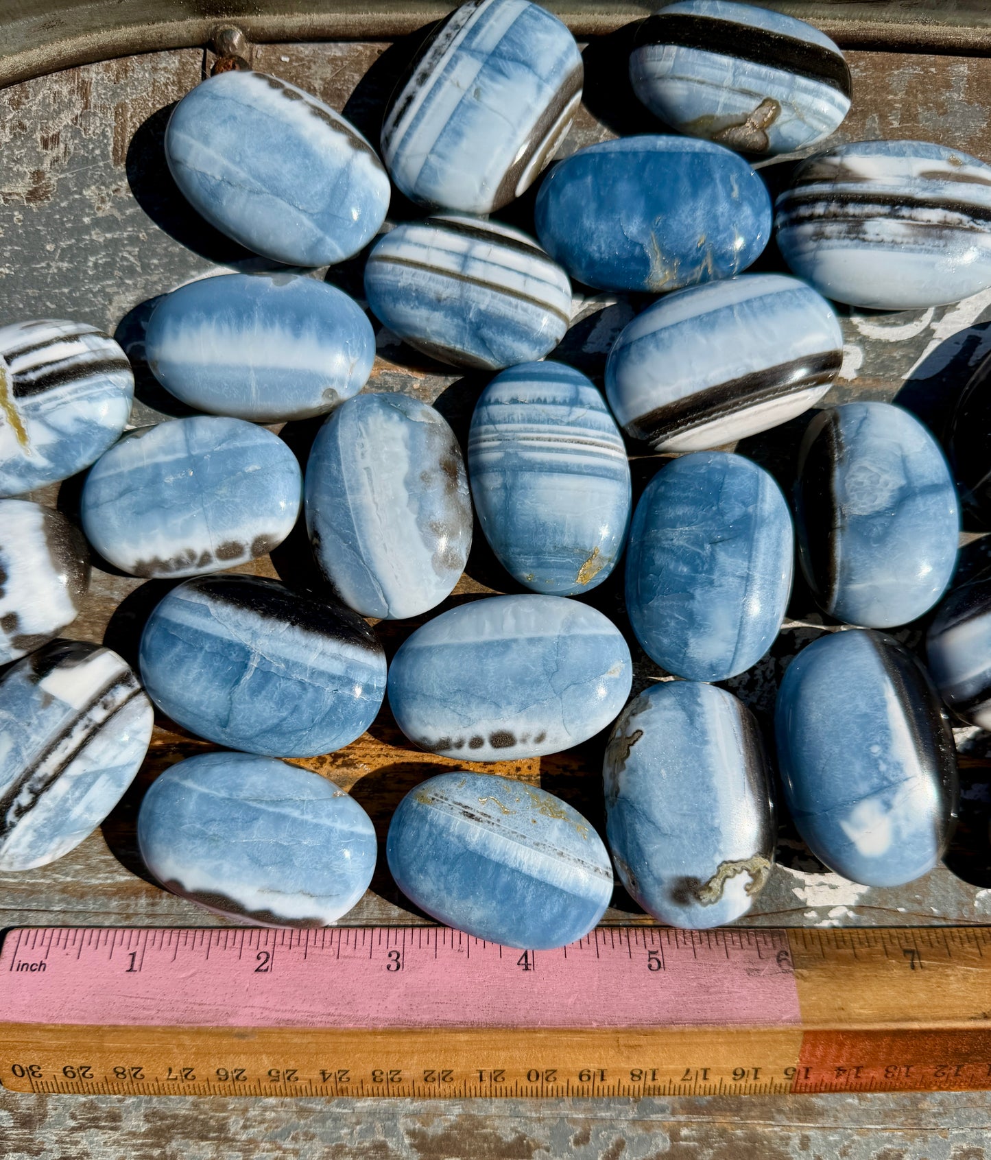 One (1) Blue Opal Palm Stone | Intuitively Chosen