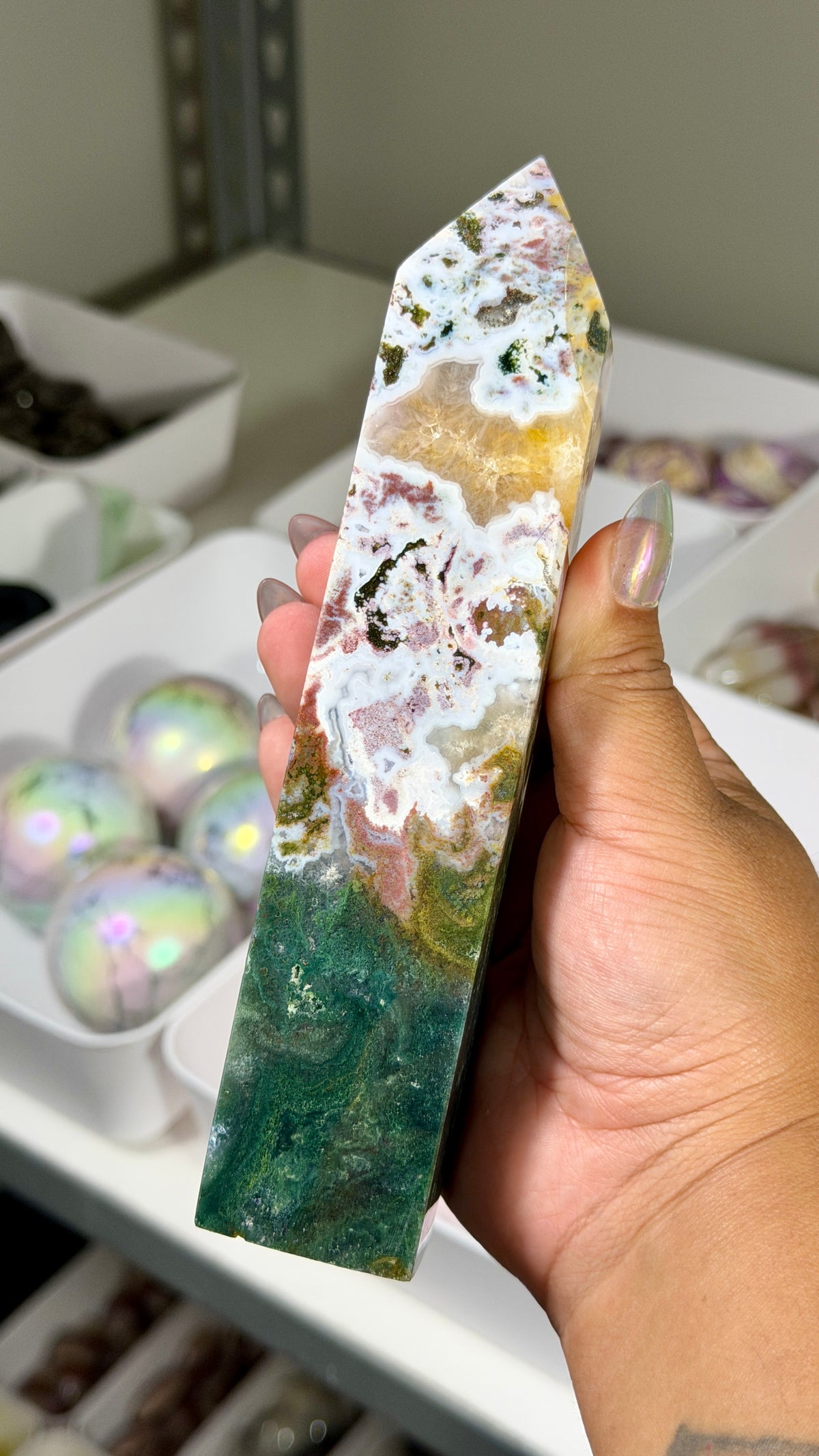 Gorgeous Sea Jasper Tower *Denver Gem Show Find | Madagascar | Opt 15