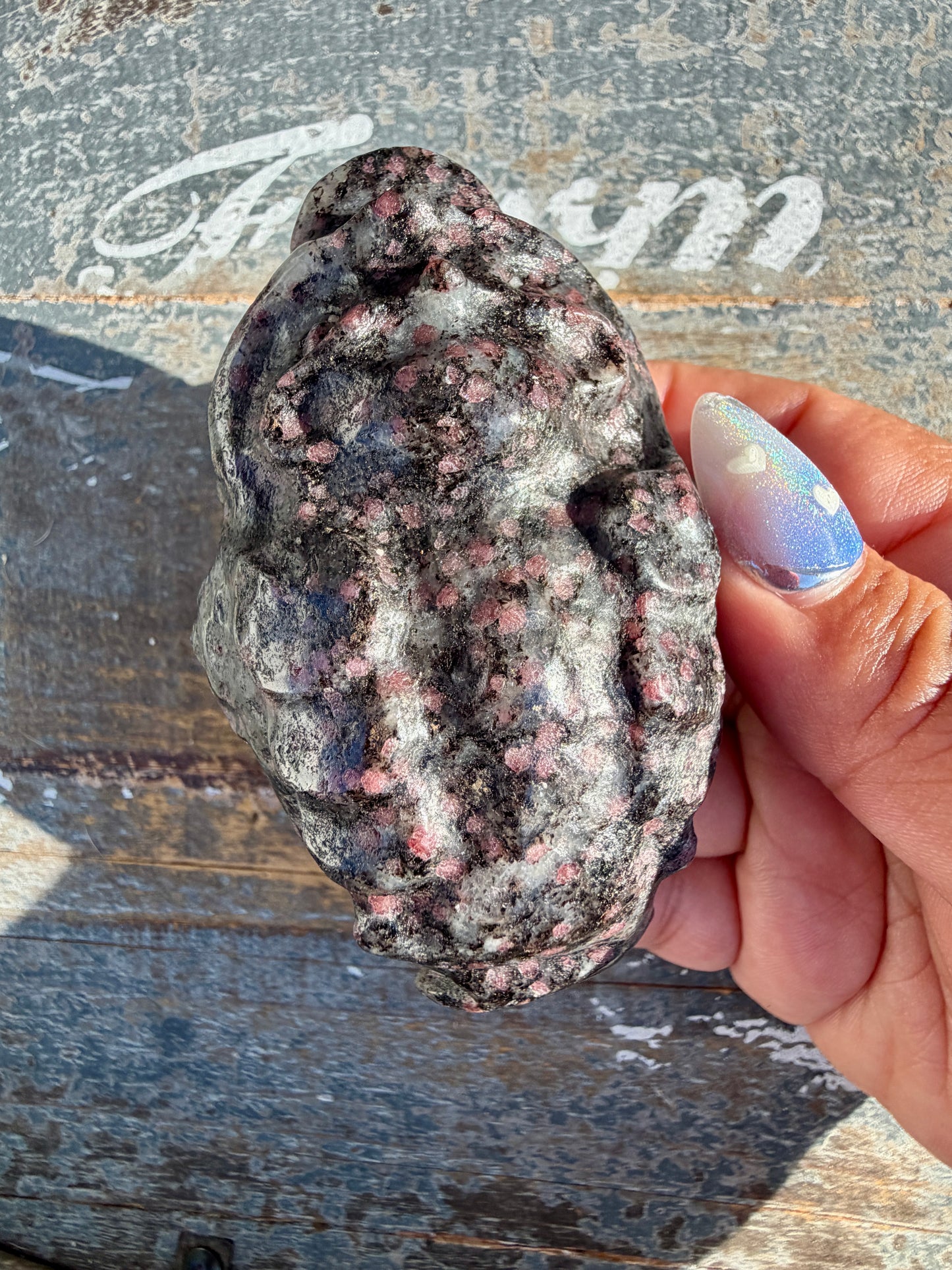 Garnet in Tourmaline Money Toad | Opt A