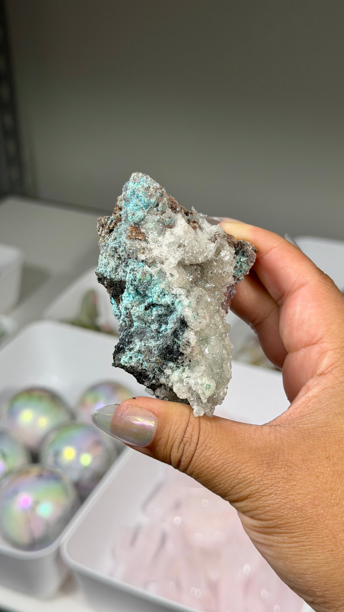 Gorgeous Quartz w/ Chrysocolla Specimen | Mexico | Opt 70