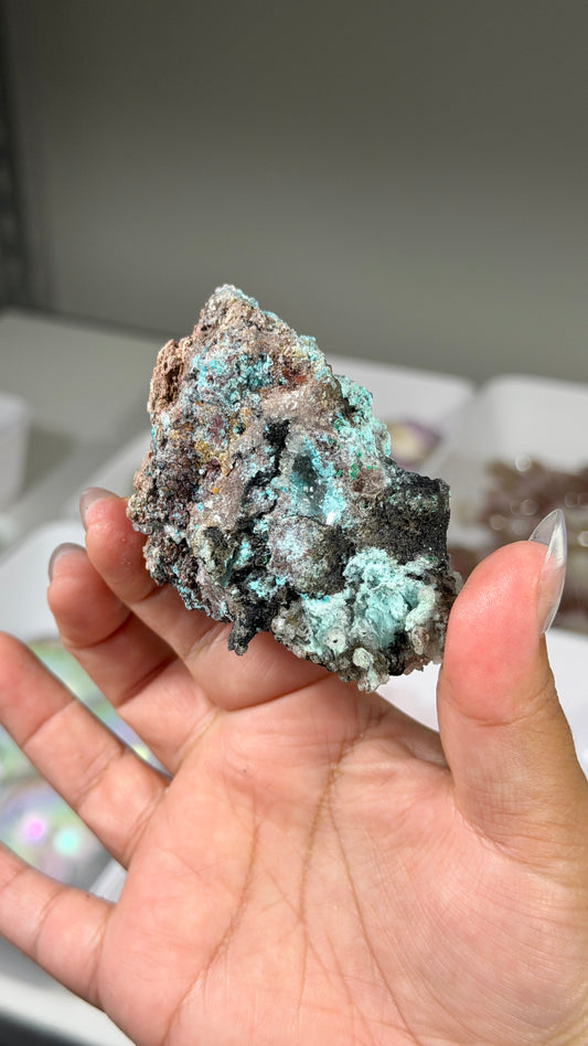 Gorgeous Quartz w/ Chrysocolla Specimen | Mexico | Opt 70