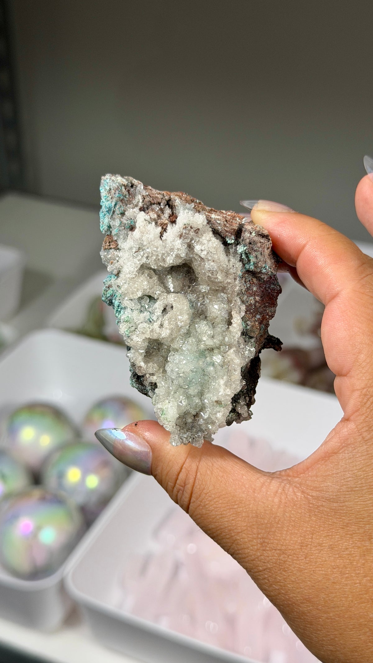 Gorgeous Quartz w/ Chrysocolla Specimen | Mexico | Opt 70