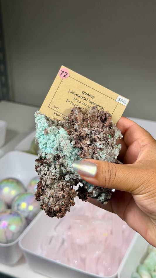 Gorgeous Quartz w/ Chrysocolla Specimen | Mexico | Opt 72