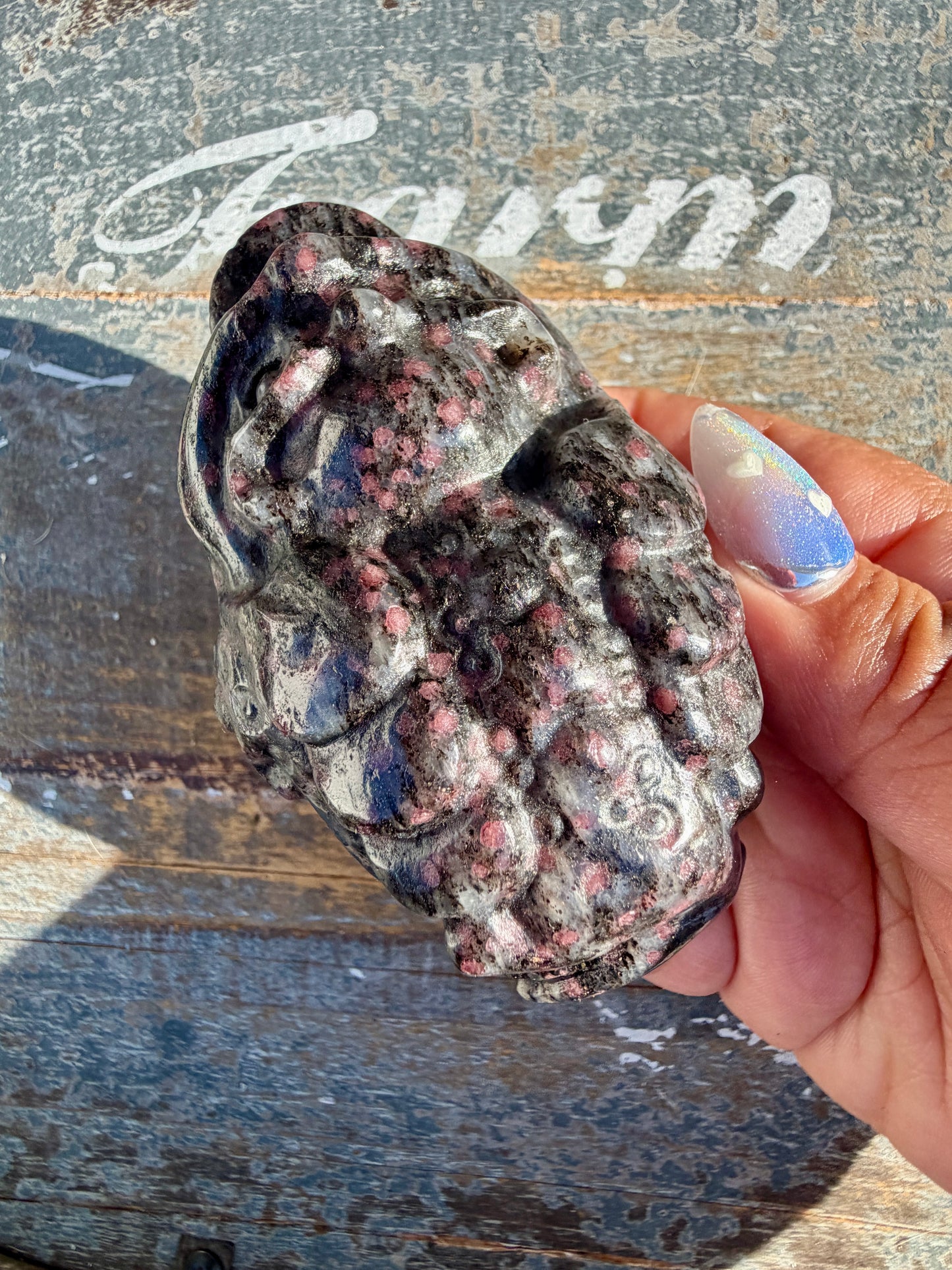 Garnet in Tourmaline Money Toad | Opt C